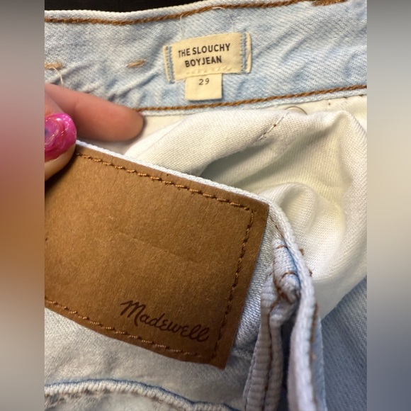 Madewell The Slouchy Boyjean Light Wash Jeans Distressed Size 29” Waist - Picture 11 of 14